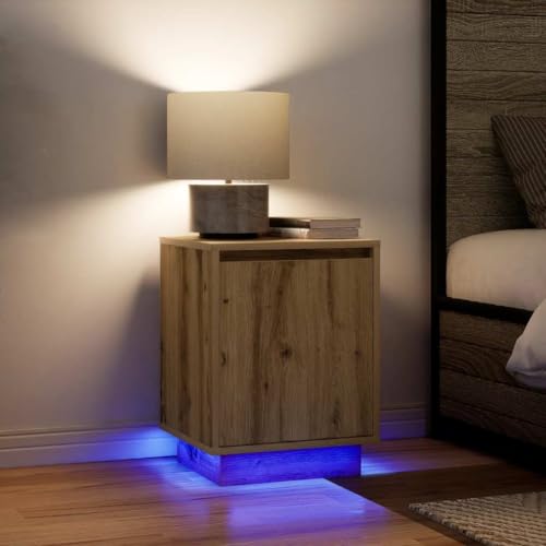 Brokky Nachttische mit LED-Leuchten 2 STK. Nightstand Beistelltisch Schlafzimmer MöBel Nachtschrank Nachtisch Artisan-Eiche 38x34x50 cm Brokky Nachttische mit LED-Leuchten 2 STK. Nightstand Beistelltisch Schlafzimmer MöBel Nachtschrank Nachtisch Artisan-Eiche 38x34x50 cm von Brokky