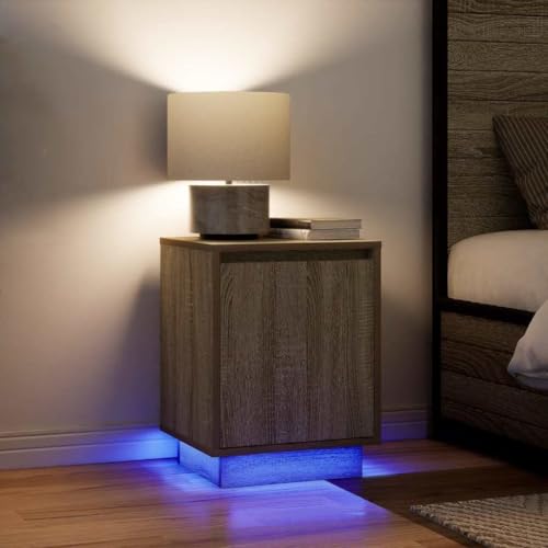 Brokky Nachttische mit LED-Leuchten 2 STK. Nightstand Beistelltisch Schlafzimmer MöBel Nachtschrank Nachtisch Sonoma-Eiche 38x34x50 cm / 861270 Brokky Nachttische mit LED-Leuchten 2 STK. Nightstand Beistelltisch Schlafzimmer MöBel Nachtschrank Nachtisch Sonoma-Eiche 38x34x50 cm / 861270 von Brokky