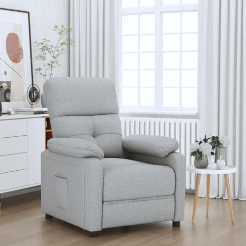 Brokky Relaxsessel Hellgrau Stoff Tv Sessel Mit Liegefunktion Sessel Mit Schlaffunktion von Brokky