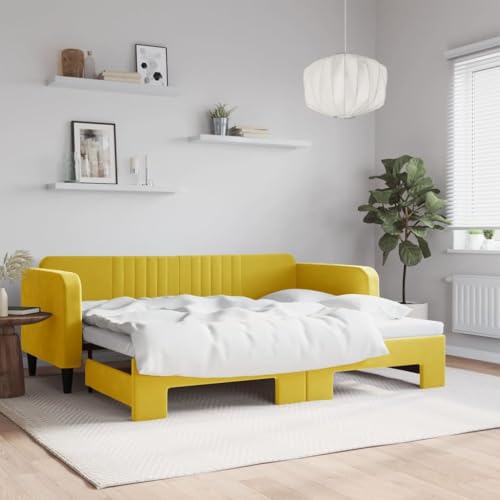 Brokky Tagesbett Ausziehbar Ausziehbett Bett Zum Ausziehen Sofa Bett Daybed Sofa Bett Mit Ausziehbett Gelb 90x200 cm Samt / 3197068 Brokky Tagesbett Ausziehbar Ausziehbett Bett Zum Ausziehen Sofa Bett Daybed Sofa Bett Mit Ausziehbett Gelb 90x200 cm Samt / 3197068 von Brokky