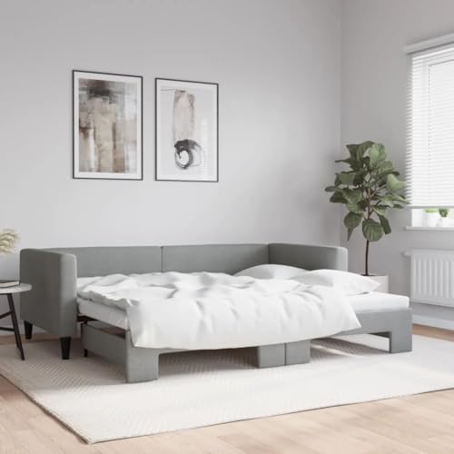 Brokky Tagesbett Ausziehbar Ausziehbett Bett Zum Ausziehen Sofa Bett Daybed Sofa Bett Mit Ausziehbett Hellgrau 90x200 cm Stoff / 3196578 Brokky Tagesbett Ausziehbar Ausziehbett Bett Zum Ausziehen Sofa Bett Daybed Sofa Bett Mit Ausziehbett Hellgrau 90x200 cm Stoff / 3196578 von Brokky