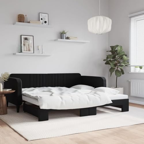Brokky Tagesbett Ausziehbar Ausziehbett Bett Zum Ausziehen Sofa Bett Daybed Sofa Bett Mit Ausziehbett Schwarz 100x200 cm Samt / 3197074 Brokky Tagesbett Ausziehbar Ausziehbett Bett Zum Ausziehen Sofa Bett Daybed Sofa Bett Mit Ausziehbett Schwarz 100x200 cm Samt / 3197074 von Brokky