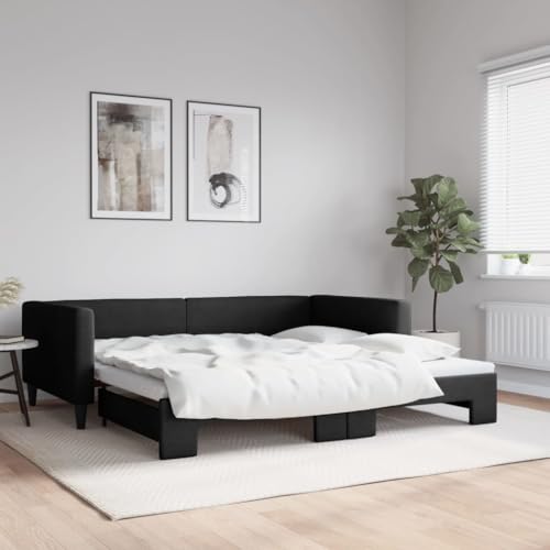 Brokky Tagesbett Ausziehbar Ausziehbett Bett Zum Ausziehen Sofa Bett Daybed Sofa Bett Mit Ausziehbett Schwarz 100x200 cm Stoff Brokky Tagesbett Ausziehbar Ausziehbett Bett Zum Ausziehen Sofa Bett Daybed Sofa Bett Mit Ausziehbett Schwarz 100x200 cm Stoff von Brokky