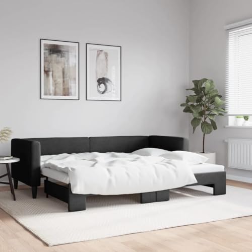 Brokky Tagesbett Ausziehbar Ausziehbett Bett Zum Ausziehen Sofa Bett Daybed Sofa Bett Mit Ausziehbett Schwarz 80x200 cm Stoff Brokky Tagesbett Ausziehbar Ausziehbett Bett Zum Ausziehen Sofa Bett Daybed Sofa Bett Mit Ausziehbett Schwarz 80x200 cm Stoff von Brokky