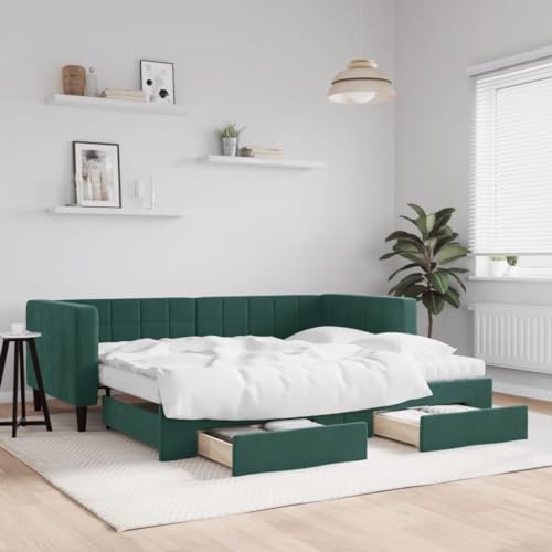 Brokky Tagesbett Ausziehbar mit Schubladen Dunkelgrün 90x200 cm Tagesbett Ausziehbar Bett Mit Stauraum Bett Zum Ausziehen Bett Mit Schubladen Samt / 3196765 Brokky Tagesbett Ausziehbar mit Schubladen Dunkelgrün 90x200 cm Tagesbett Ausziehbar Bett Mit Stauraum Bett Zum Ausziehen Bett Mit Schubladen Samt / 3196765 von Brokky