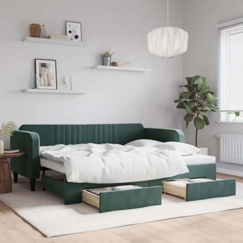 Brokky Tagesbett Ausziehbar mit Schubladen Dunkelgrün 90x200 cm Tagesbett Ausziehbar Bett Mit Stauraum Bett Zum Ausziehen Bett Mit Schubladen Samt / 3197113 Brokky Tagesbett Ausziehbar mit Schubladen Dunkelgrün 90x200 cm Tagesbett Ausziehbar Bett Mit Stauraum Bett Zum Ausziehen Bett Mit Schubladen Samt / 3197113 von Brokky