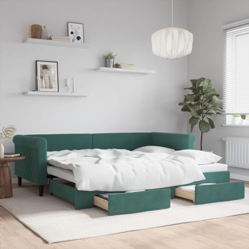 Brokky Tagesbett Ausziehbar mit Schubladen Dunkelgrün 90x200 cm Tagesbett Ausziehbar Bett Mit Stauraum Bett Zum Ausziehen Bett Mit Schubladen Samt / 3197821 Brokky Tagesbett Ausziehbar mit Schubladen Dunkelgrün 90x200 cm Tagesbett Ausziehbar Bett Mit Stauraum Bett Zum Ausziehen Bett Mit Schubladen Samt / 3197821 von Brokky