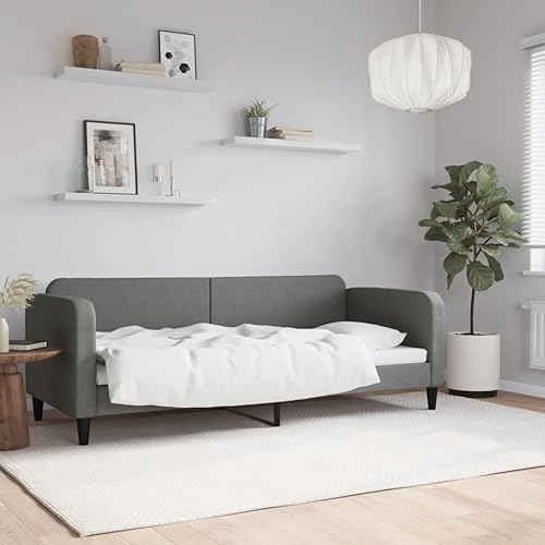 Brokky Tagesbett Bettgestell Sofa Betten Tagesbetten Daybed Bed Frame Betten Dunkelgrau 80x200 cm Stoff / 354029 von Brokky