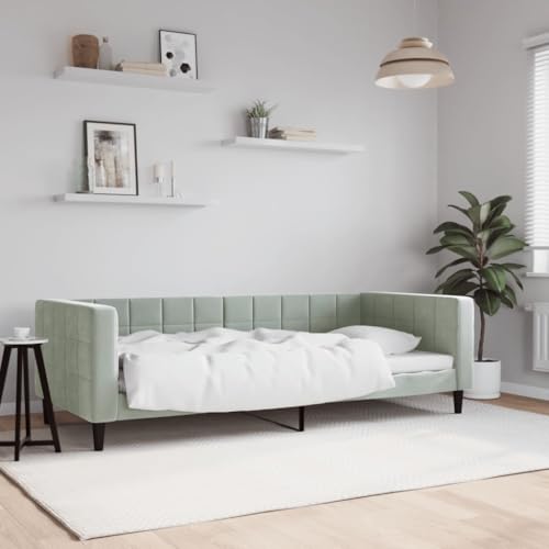Brokky Tagesbett Bettgestell Sofa Betten Tagesbetten Daybed Bed Frame Betten Hellgrau 90x200 cm Samt / 354008 Brokky Tagesbett Bettgestell Sofa Betten Tagesbetten Daybed Bed Frame Betten Hellgrau 90x200 cm Samt / 354008 von Brokky