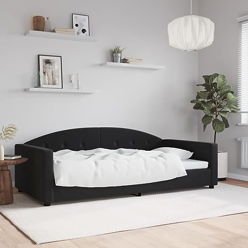 Brokky Tagesbett Bettgestell Sofa Betten Tagesbetten Daybed Bed Frame Betten Schwarz 100x200 cm Samt / 354147 von Brokky