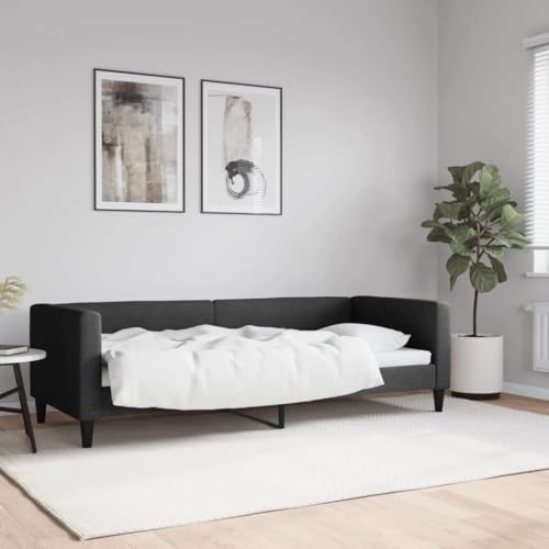 Brokky Tagesbett Bettgestell Sofa Betten Tagesbetten Daybed Bed Frame Betten Schwarz 80x200 cm Stoff von Brokky
