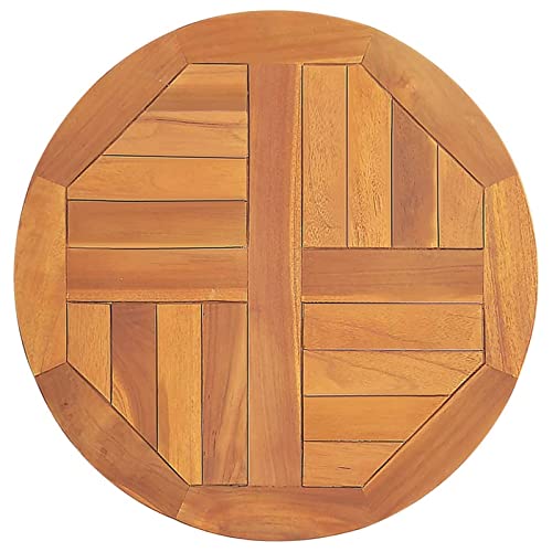 Brokky Tischplatte Schreibtischplatte Table Top Gartentischplatte Tischplatte Massivholz Teak Rund 2,5 cm 50 cm von Brokky