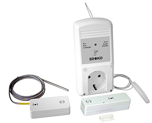 BROKO Funk-Sicherheits-Abluftsteuerung BL220FAT(SG)-System mit Außenantenne und Temperaturfühler/Funkschalter/Antenne/Temperaturfühler/Dunstabzugshaubensteuerung von Broko
