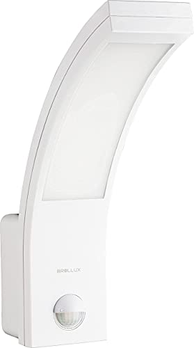 Brollux LED Außenleuchte mit Bewegungsmelder IP54 10W Wandleuchte Sensorlampe Weiß Wandleuchte von Brollux