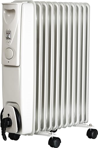 Brollux Ölheizung elektrisch Max. 2500W Ölradiator H11 Elektroheizung 11 Rippen mobiler Elektroheizkörper Heizgerät Thermostat Ölheizer von Brollux
