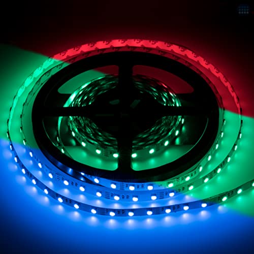 Brollux Profi LED Stripes, 3000 Lumen, RGB, 5m Stripe, Band, Streifen, LED Leiste, LED Lichtleiste, LED Bänder, Lichterkette LED, weiß, bunt, Farbwechsel, selbstklebend, Lichterkette von Brollux