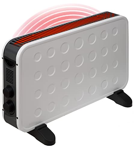 Brollux Elektroheizung 2000W W2K mobiles Heizgerät mobiler Konvektor Elektroheizkörper Elektrische Heizung mit Thermostat weiÃŸ von Brollux