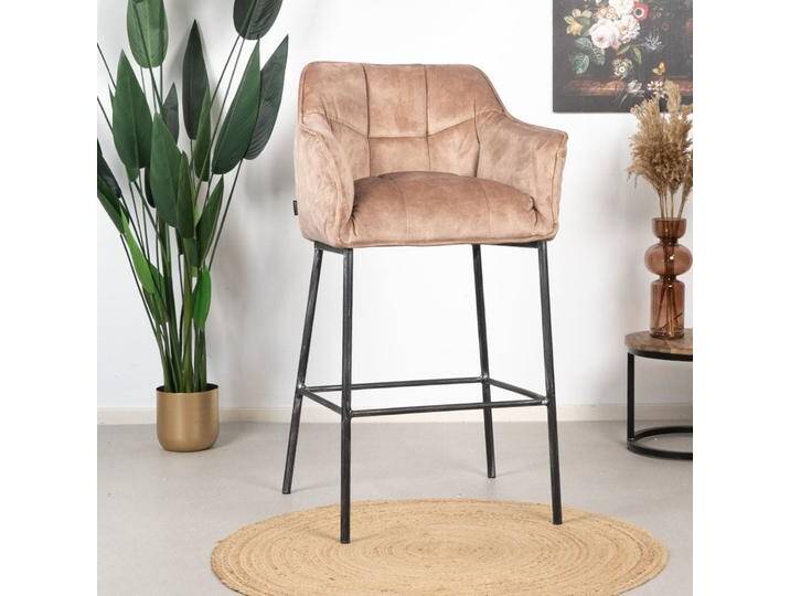 Bronx71 Barhocker Jaxon Samt mit Armlehne taupe 82cm Bronx71 Barhocker Jaxon Samt mit Armlehne taupe 82cm von Bronx71