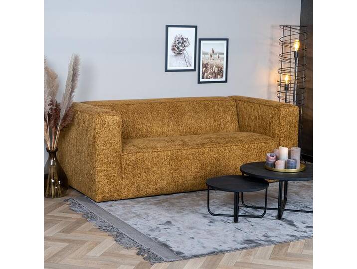 Bronx71 Chenille Sofa Memphis 2,5-Sitzer ockergelb/cognac von Bronx71