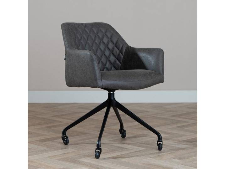 Bronx71 Esszimmerstuhl Leder Levi mit Rollen Anthrazit von Bronx71