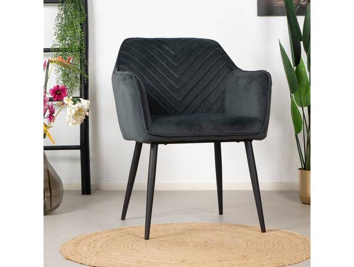 Bronx71 Esszimmerstuhl Samt Fiona mit Armlehne anthrazit Bronx71 Esszimmerstuhl Samt Fiona mit Armlehne anthrazit von Bronx71