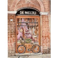 Aquarellmalerei, Fleischgeschäft, Italien, Sienna, De Miccoli von BronxGlassWorks