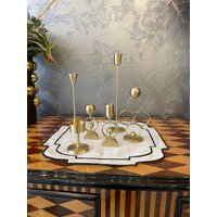 6 Stück Kerzenleuchter - Tischdekoration Frühlingsstil Schlafzimmer Accessoire Messing Silber Gold Antik Festtagsgeschenk Hochzeitsartikel von BronzHomeAccessories