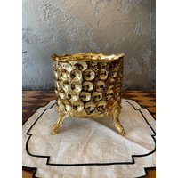 Blumentöpfe, Tischdekor, Frühlingsstil, Blumenarbeit, Wohndekor, Silberne Goldene Metallblumentöpfe von BronzHomeAccessories