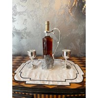 Handgefertigtes Versilbertes Weinregal-Set, Weinregal, Weingläser, Versilberte Gläser, Getrommeltes Messingweinregal, Champagnerhalter von BronzHomeAccessories