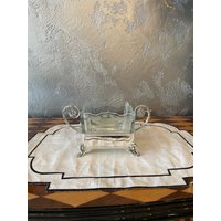 Süßstoffdose, Bonboniere, Kristallglasschale, Versilberte Zuckerdose, Glas Und Zuckerdose von BronzHomeAccessories