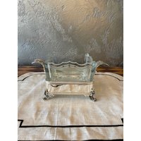 Süßstoffdose, Bonboniere, Kristallglasschale, Versilberte Zuckerdose, Glas Und Zuckerdose von BronzHomeAccessories