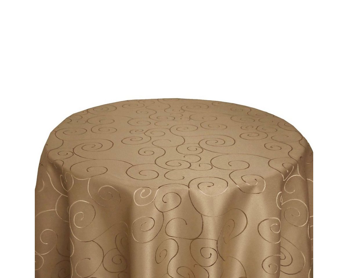 Bronze Tischdecke ORAMENTE Tischdecke Cappuccino Rund 135 cm bügelfrei, Jacquardgewebe von Bronze