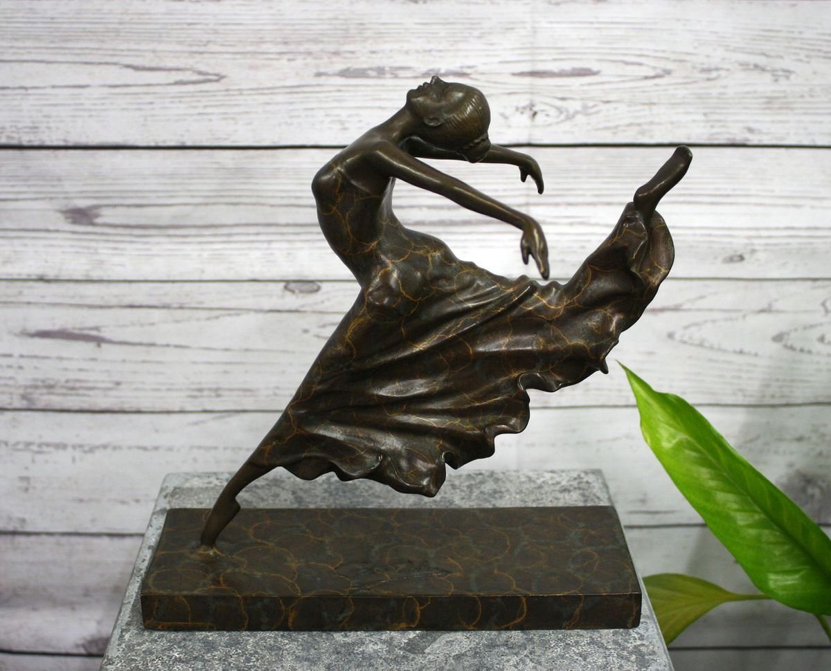Bronzeskulpturen Skulptur Bronzefigur junge Tänzerin Ballerina von Bronzeskulpturen