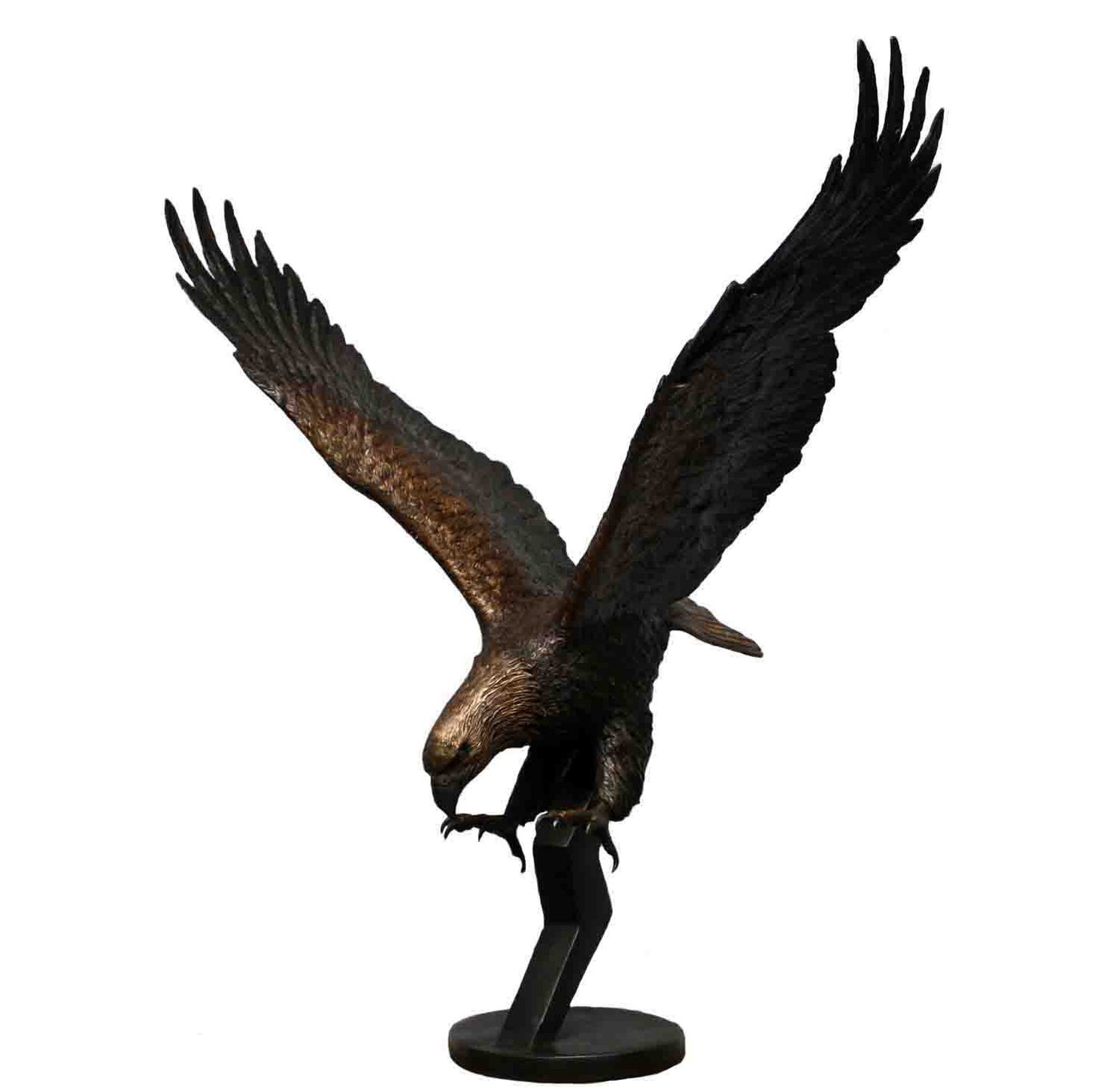 Bronzeskulpturen Skulptur Bronzefigur Adler im Stuzflug Raubvogel von Bronzeskulpturen