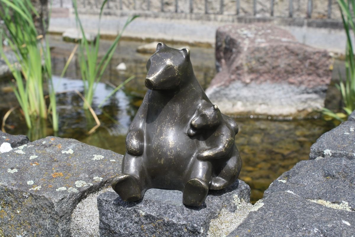 Bronzeskulpturen Skulptur Bronzefigur Bärenfamilie von Bronzeskulpturen