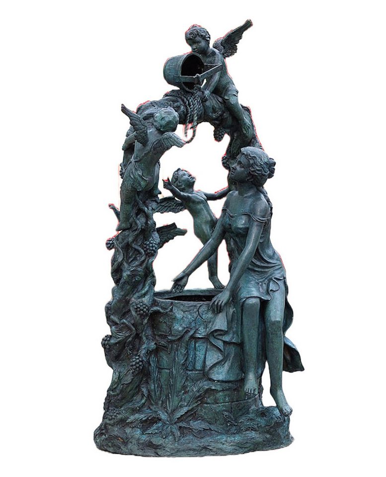 Bronzeskulpturen Skulptur Bronzefigur Frau mit Engeln an einem Brunnen sitzend Bronzeskulpturen Skulptur Bronzefigur Frau mit Engeln an einem Brunnen sitzend von Bronzeskulpturen