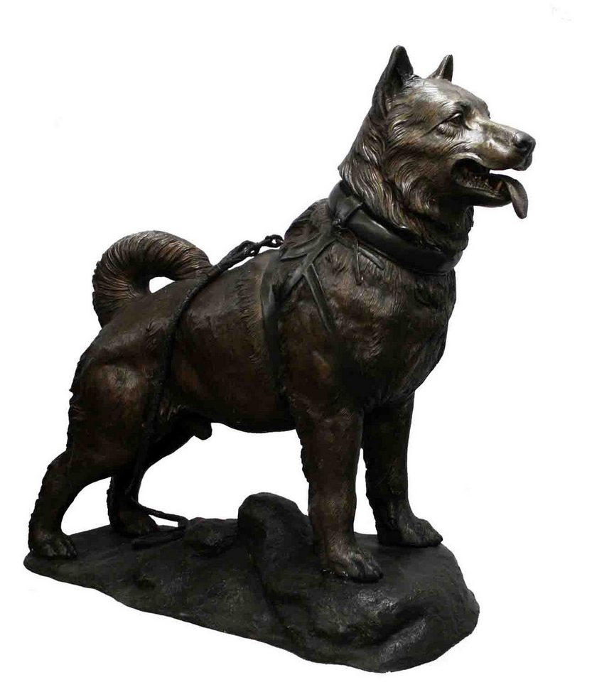 Bronzeskulpturen Skulptur Bronzefigur Husky Schlittenhund von Bronzeskulpturen