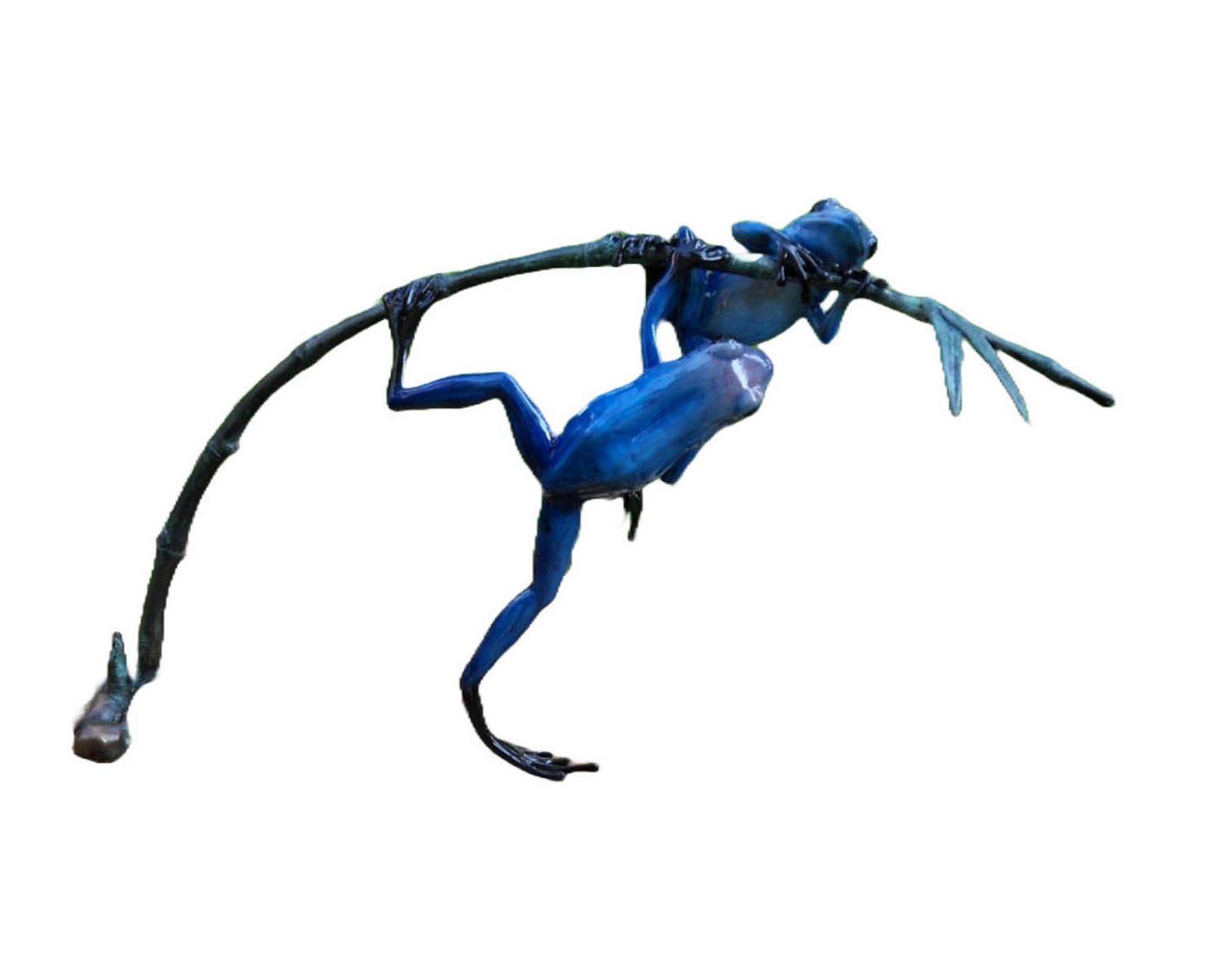 Bronzeskulpturen Skulptur Bronzefigur blaue Regenwaldfrösche an einem Ast hängend Bronzeskulpturen Skulptur Bronzefigur blaue Regenwaldfrösche an einem Ast hängend von Bronzeskulpturen