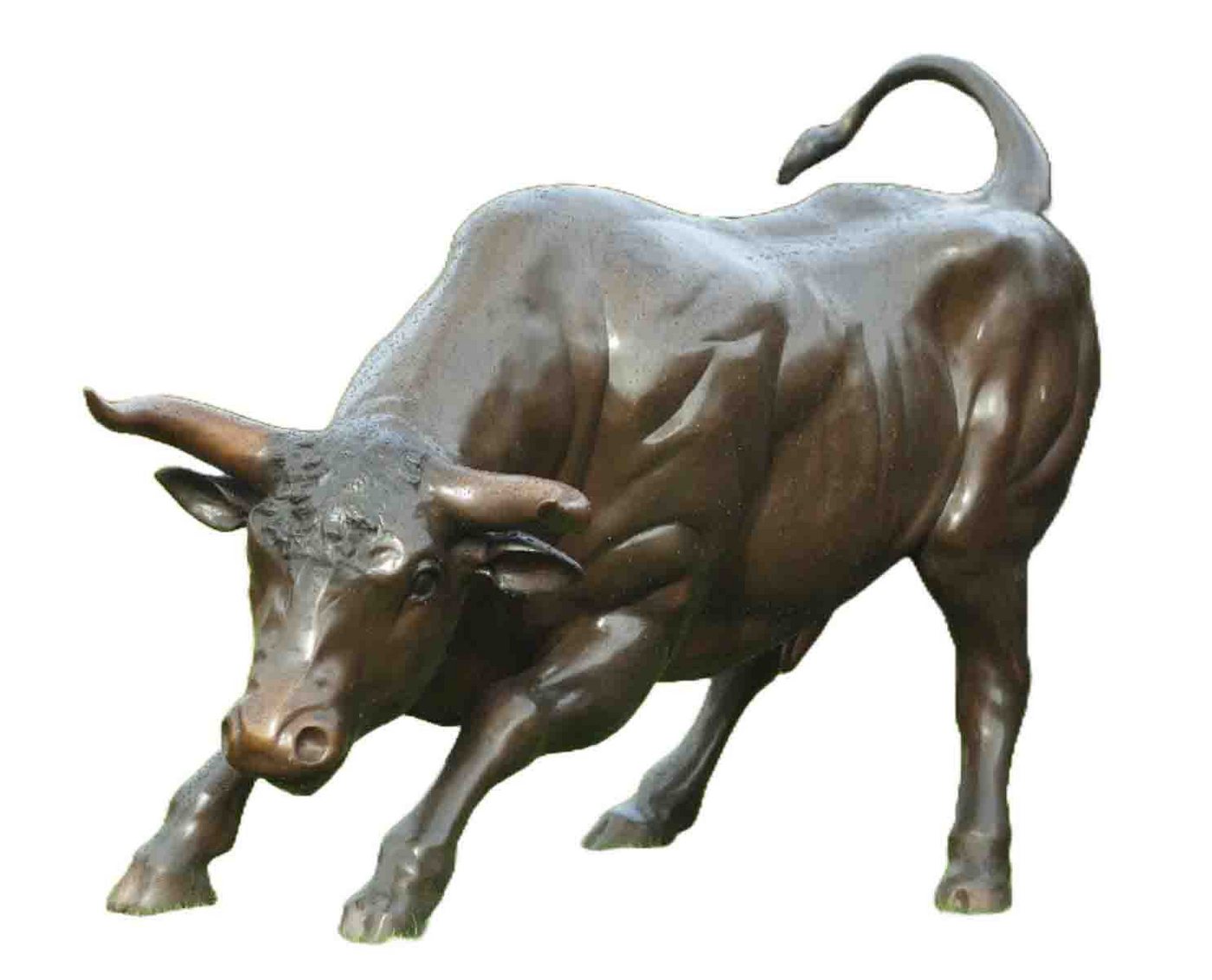 Bronzeskulpturen Skulptur Bronzefigur eines Stier Bullen von Bronzeskulpturen