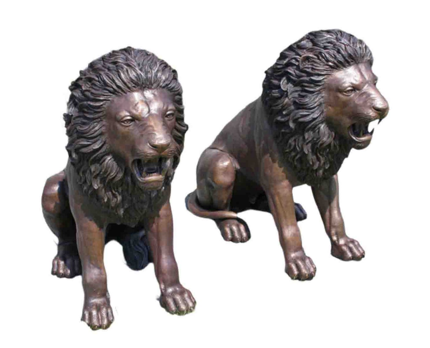 Bronzeskulpturen Skulptur Bronzefigur großes Löwenpaar aufrecht sitzend Bronzeskulpturen Skulptur Bronzefigur großes Löwenpaar aufrecht sitzend von Bronzeskulpturen