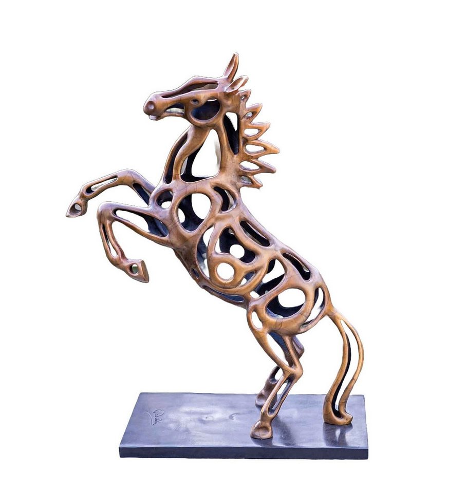 Bronzeskulpturen Skulptur Bronzefigur steigendes Pferd im abstrakten Design bronze-braun Bronzeskulpturen Skulptur Bronzefigur steigendes Pferd im abstrakten Design bronze-braun von Bronzeskulpturen