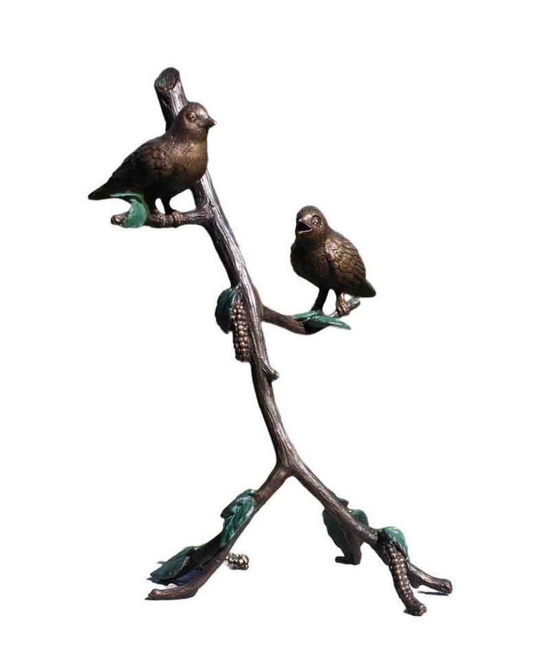 Bronzeskulpturen Skulptur Bronzefigur 2 Vögel auf Ast von Bronzeskulpturen