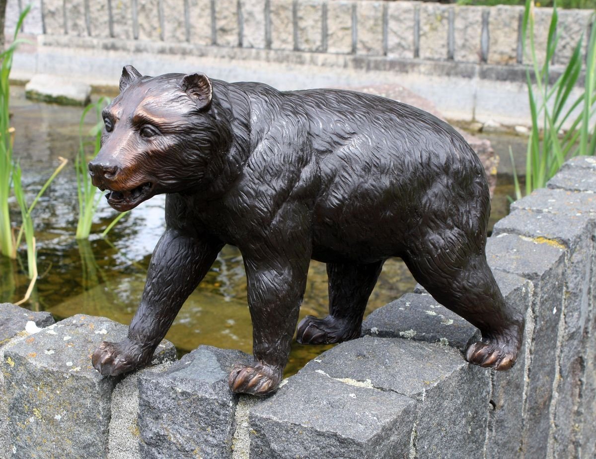 Bronzeskulpturen Skulptur Bronzefigur Bär Grizzly Braunbär Wildtier von Bronzeskulpturen