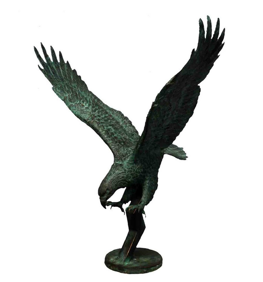 Bronzeskulpturen Skulptur Bronzefigur Adler im Stuzflug Raubvogel von Bronzeskulpturen