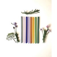 Eine Von Jeder Farbe/Set Acht Wiederverwendbaren Glastrinkhalmen /Regenbogen /Low Waste von BrookDrabotGlass