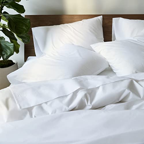 Brooklinen Luxuriöse Perkal-Kissenbezüge, Standardgröße, Weiß, 2er-Set (100% langstapelige Baumwolle mit Hotelverschluss) von Brooklinen