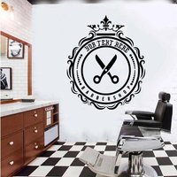 Barbierstube Wandsticker Aufkleber Friseur Schere Bar0011 von BrooklynStickerShop