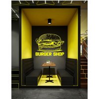 Burger Wandtatto Fast Food Lover Wandtattoa Vlinyl Letter Fenstersticker Aufkleber Cok0073 von BrooklynStickerShop