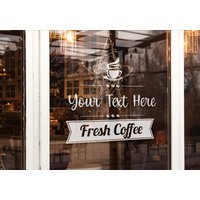 Coffe Shop Wandtattoo Kaffee Wandaufkleber Personalisierte Fensteraufkleber Vinyl Buchstabe Cfe0004 von BrooklynStickerShop