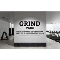 Grind Verb Wandtattoo, Fitness Wandtattoo Gym0048 von BrooklynStickerShop